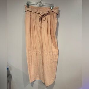 Denim 24/7 Pink paperbag‎ wide leg pants